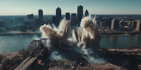 Bridge with heavy smoke output