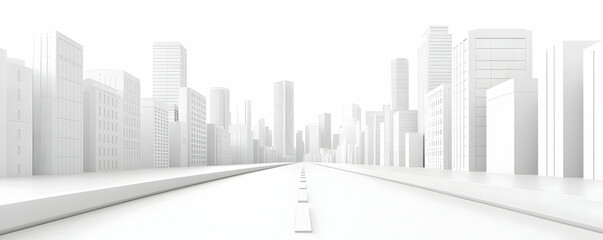 Obraz premium White city road, future urban design
