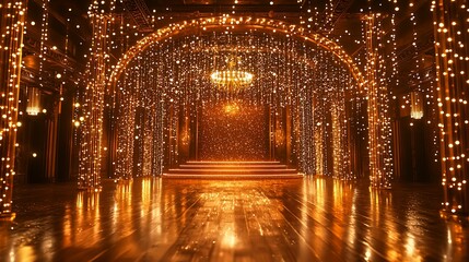 Obraz premium Golden Ballroom Awards Ceremony Stage