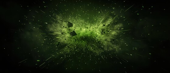 Fototapeta premium Abstract Green Background with Dynamic Elements Creating a Tech-Inspired Visual Explosion