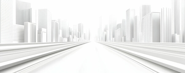 White city highway perspective. Urban design