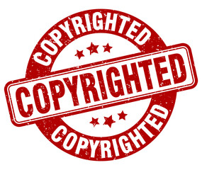 copyrighted stamp. copyrighted label. round grunge sign