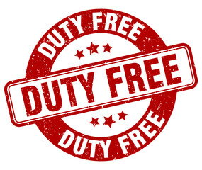 duty free stamp. duty free label. round grunge sign