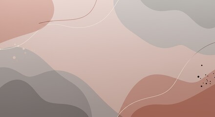 Abstract Minimalist Illustration with Soft Earth Tones and Fluid Lines for Modern Graphic Design Projects