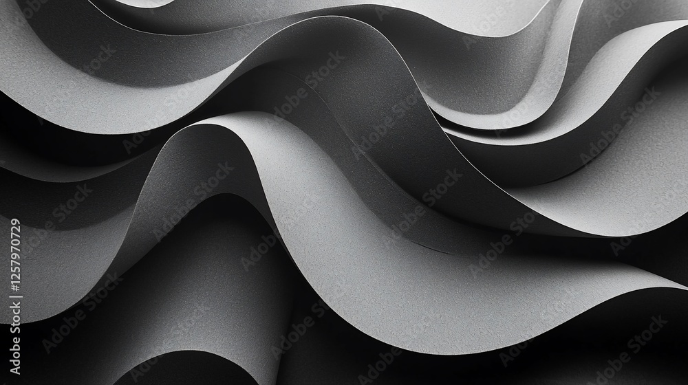 Poster abstract gray paper waves, texture background, design element, elegant backdrop
