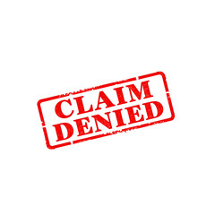 Claim Denied text stamp red rubber stamp on white background. Generative AI