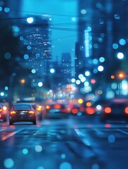 CCTV cameras with blured city traffic street at night background for CCTV security camera system web banner template concept.