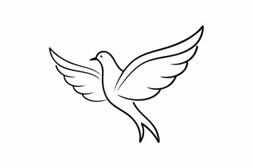 One-Line Dove in Flight – Peaceful Minimalist Silhouette Vector, Modern Line Art Dove Perched on Hand – Minimalist Peace Symbol Vector.