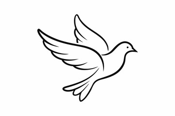 One-Line Dove in Flight – Peaceful Minimalist Silhouette Vector, Modern Line Art Dove Perched on Hand – Minimalist Peace Symbol Vector.