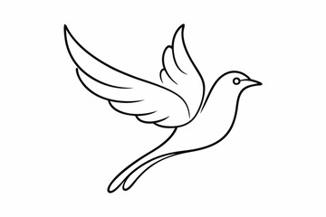 One-Line Dove in Flight – Peaceful Minimalist Silhouette Vector, Modern Line Art Dove Perched on Hand – Minimalist Peace Symbol Vector.