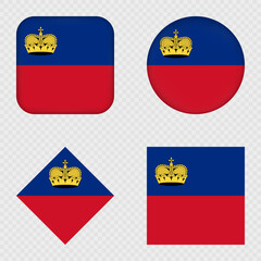 Liechtenstein Flag Icons Pack. Vector illustration.