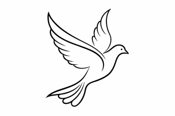 One-Line Dove in Flight – Peaceful Minimalist Silhouette Vector, Modern Line Art Dove Perched on Hand – Minimalist Peace Symbol Vector.