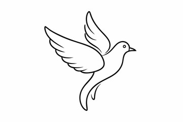 One-Line Dove in Flight – Peaceful Minimalist Silhouette Vector, Modern Line Art Dove Perched on Hand – Minimalist Peace Symbol Vector.
