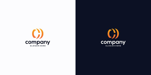 letter ch logo technology