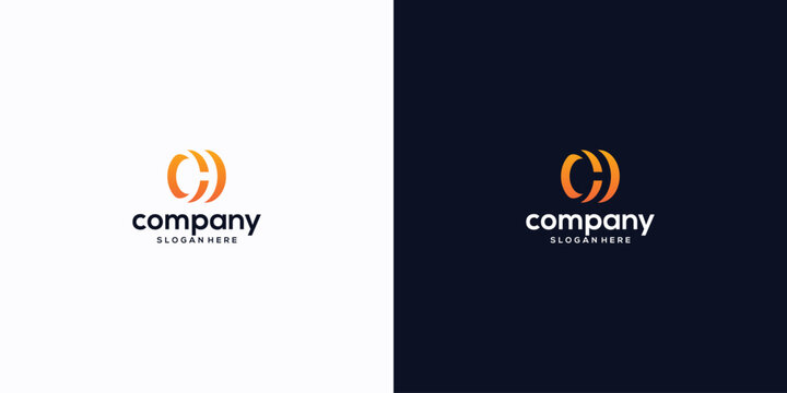 letter ch logo technology