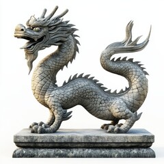 Fototapeta premium chinese dragon statue on white background