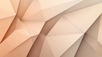 Minimalist abstract design with overlapping beige and pale brown triangular folds, creating an origami-like effect.