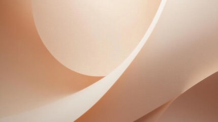 Minimalist peach and beige polygonal background with folded paper texture, elegant soft lighting.