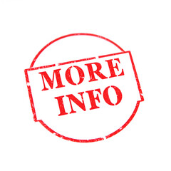 More Info text stamp red rubber stamp on white background. Generative AI