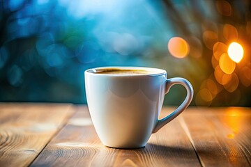 Pristine white mug, macro detail. Clean background, elegant simplicity. Perfect for coffee lovers.