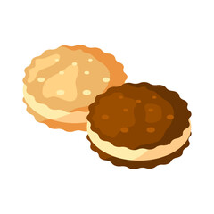 Illustration of Two Cookies, Design Inspiration, Vector, Template, Object