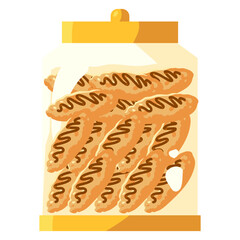 Illustration of Cat Tongue Cookies in a Jar, Design Inspiration, Vector, Template, Object