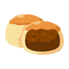 Illustration of Chocolate Filled Bakpia, Design Inspiration, Vector, Template, Object