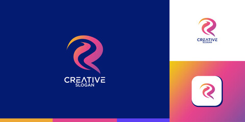 Letter R Logo Design, Modern Creative R Logo Template
