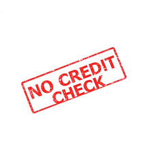 No Credit Check text stamp red rubber stamp on white background. Generative AI