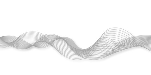 White wave curve lines banner background design. Abstract soft wave lines dynamic flowing gray light isolated background. Vector Illustration of the gray pattern of lines. Black stripes on white .