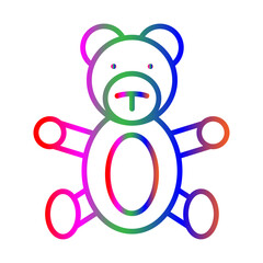 Teddy bear line gradient icon