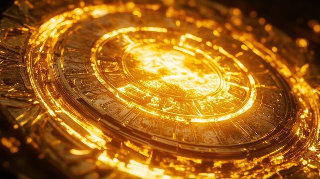 Abstract glowing astrologic zodiac horoscope background. Astrology concept. 3D Rendering.