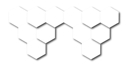 Abstract hexagon white background with shadow .white background Futuristic blue neon honeycombs. Modern technology design. Vector illustration.	
