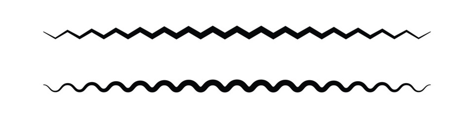 wave curved zig zag line icon on white background.