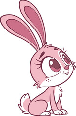 A Cute pink bunny with long lashes vector.