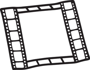 Obraz premium A doodle Single film strip frame template with empty slot vector icon illustration on white background 
