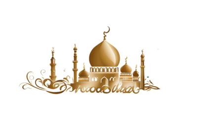 Islamic Mosque with Green Dome and Minaret – Transparent PNG, High-Quality Islamic Architecture