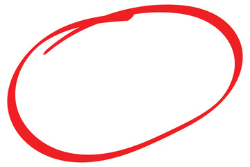 Red circle line pencil. Red brush marker pen round ovals. Scribble horizontal ellipse inrounder. Round scrawl frames. Doodle round circles for message note mark design element. Vector illustration