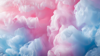 Abstract pastel pink and blue cotton candy cloudscape background texture image