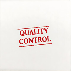 Quality Control text stamp red rubber stamp on white background. Generative AI