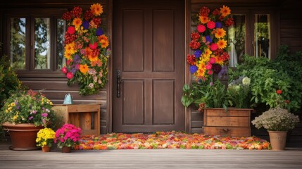 Fototapeta premium wooden welcome door