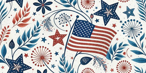 Fototapeta premium Tilt-Shift Veterans Day Patriotic Paint Texture - Miniature America