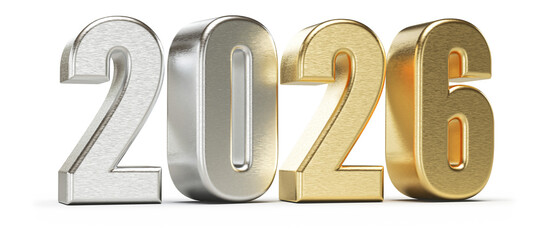2026 Number New Year - 3D Render