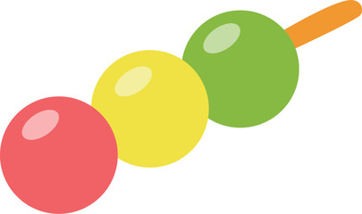 三色団子のかわいいイラスト・花見だんご