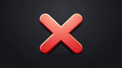 Obraz premium red wrong cross on a black background