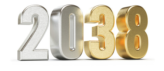 2038 Number New Year - 3D Render