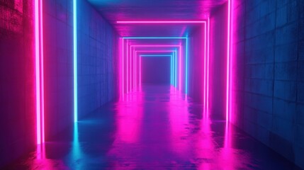 Vivid magenta and sapphire blue gradient background with a neon glow effect, futuristic and vibrant.