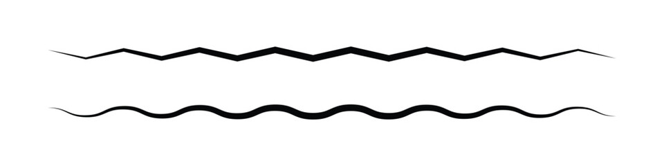 wave curved zig zag line icon on white background.