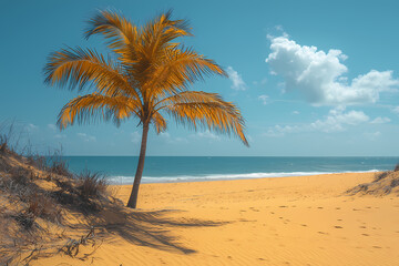 Fototapeta premium palm tree on a tropical beach