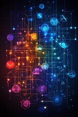Obraz premium Legal Services Network, Security, Connectivity Technology and Law in a Digital World
